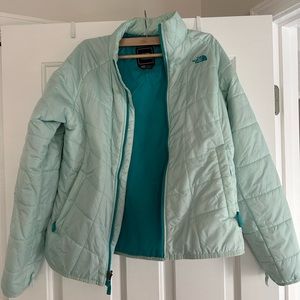 Blue North Face jacket